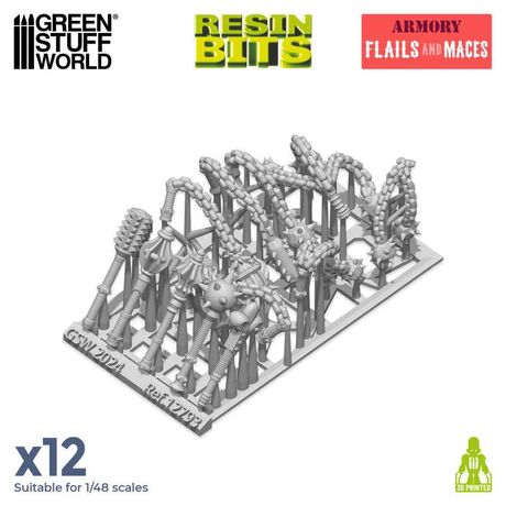 3D Printed Set - Flail Weapons (12)