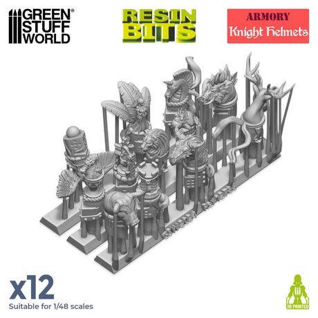 3D printed set - Old World Knight Helmets x12