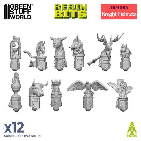 3D printed set - Old World Knight Helmets x12