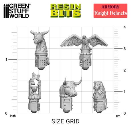 3D printed set - Old World Knight Helmets x12