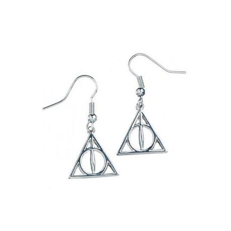 Harry Potter Earrings Deathly Hallows Silver Plated