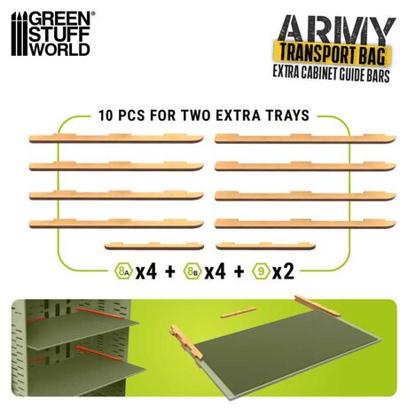 Army Transport Bag Cabinet Extra Rails (10)