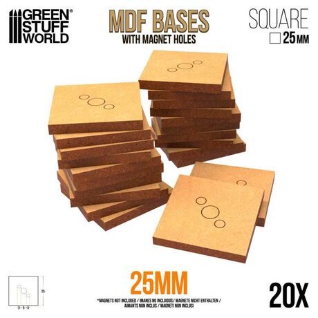 MDF Bases - Square 25mm