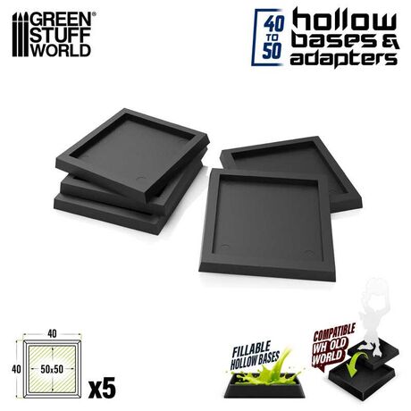 Black Plastic Base Adaptor - Square 40 to 50mm (5)