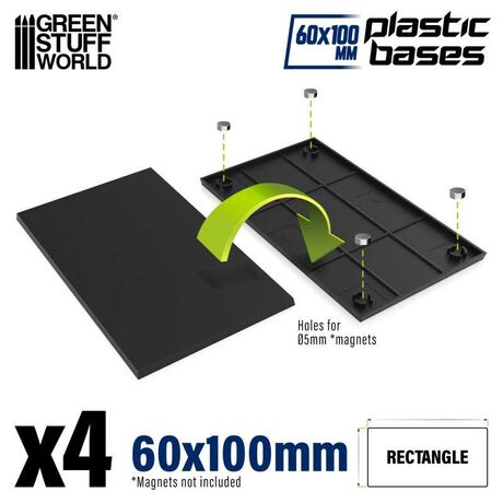 Plastic Rectangular Bases 60x100mm (4)