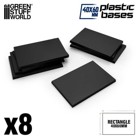 Plastic Rectangular Bases 40x60mm (8)