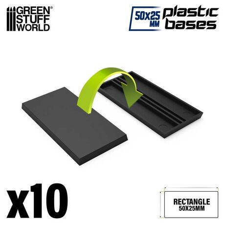 Plastic Rectangular Bases 25x50mm (10)