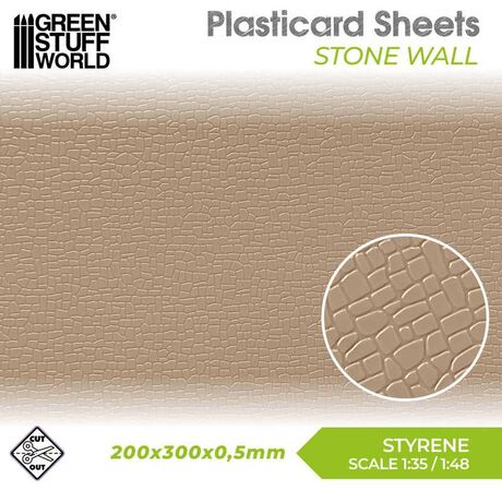Plasticard Styrene Stone Wall