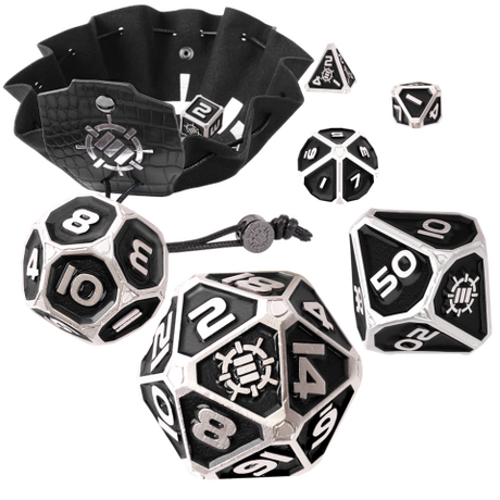 Enhance 7pc Metal RPG Dice (Collector's Edition Black)