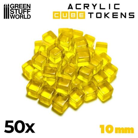 Cube tokens 10mm yellow (x50)