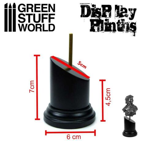Black Round Bust Plinth 5x5cm