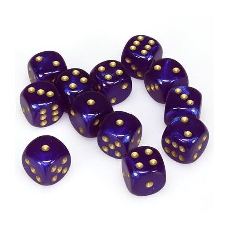 Borealis 16mm D6 Royal Purple/Gold Luminary Dice Block