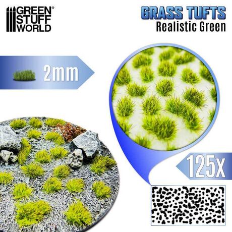 Grass Tufts XXL 2MM Realistic Green