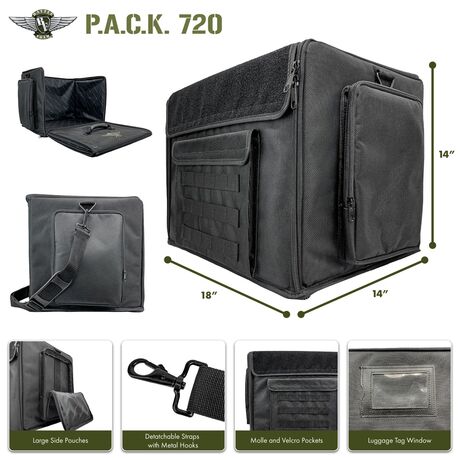 P.A.C.K. 720 Molle with Magna Rack Sliders Load Out (Black)