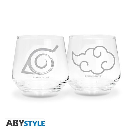 Naruto Shippunden 2 Glass Set Konoha & Akatsuki