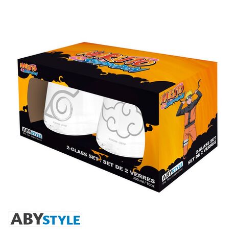 Naruto Shippunden 2 Glass Set Konoha & Akatsuki
