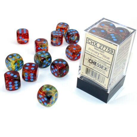 Nebula Primary/Blue Luminary 16mm d6 Dice Block (12)