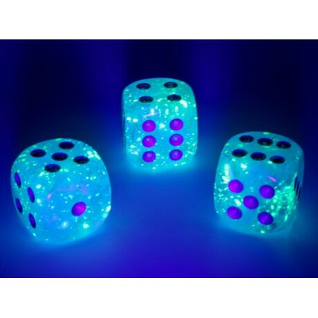 Luminary Sky/Silver 16mm d6 Dice Block