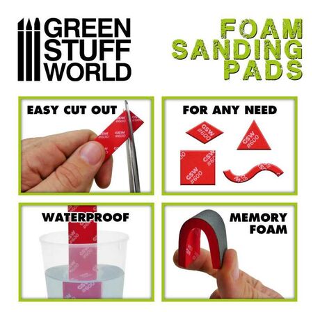 Foam Sanding Pads 600 Grit (Burgundy Color)
