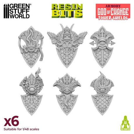 3D Printed Armory - God of Change Tower Shields (X6)