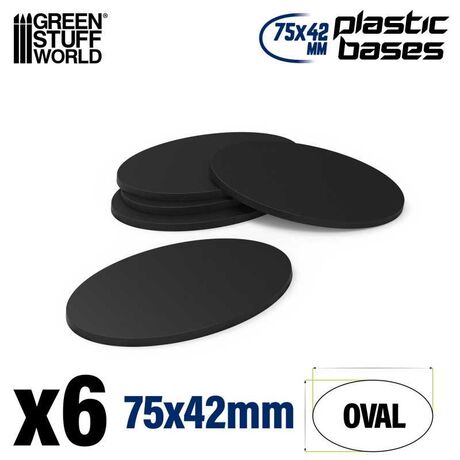 Plastic Oval Base 75x42mm (6)