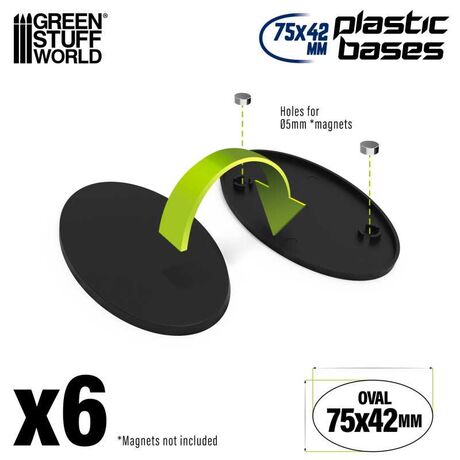 Plastic Oval Base 75x42mm (6)