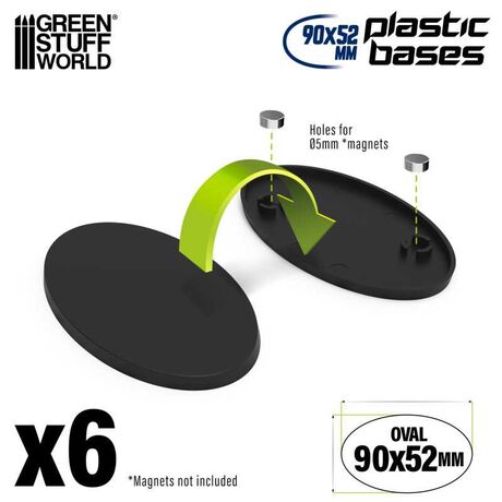 Plastic Oval Base 90x52mm (6)