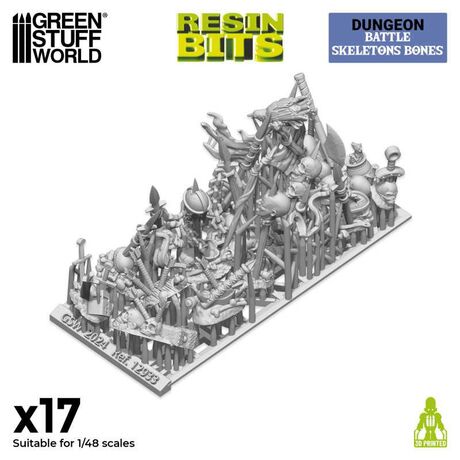 3D Printed - Skulls & Bones - Battle Skeleton Bones
