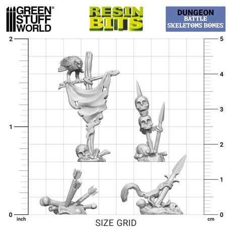 3D Printed - Skulls & Bones - Battle Skeleton Bones