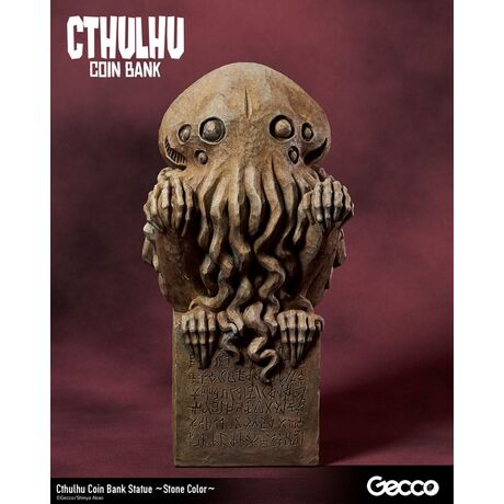H.P. Lovecraft Cthulhu Mythos Coin Bank Statue (Stone Color) 24 cm