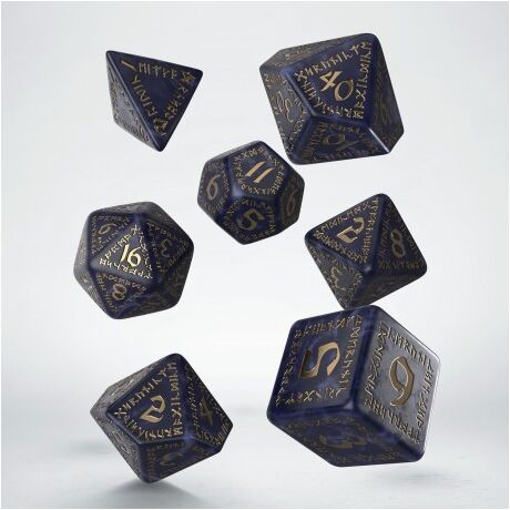 Runic Dice Set Mixed-Blue & Gold