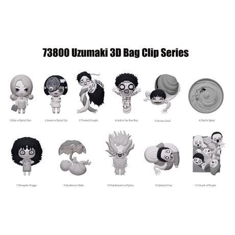 Uzumaki 3D PVC Bag Clips Series 1