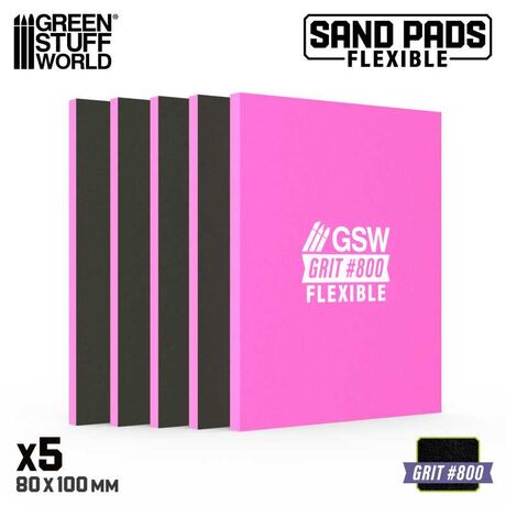 Flexible Sand Pads 100x80mm - 5mm - Grit #800 Violet (5)