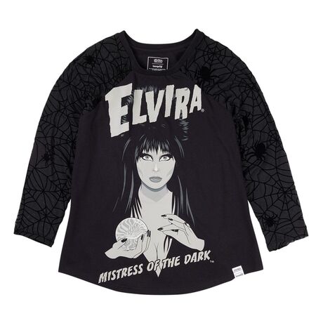 Elivira by Loungefly Tee T-Shirt Unisex Shirred Raglan