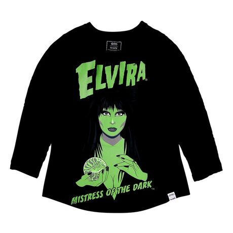 Elivira by Loungefly Tee T-Shirt Unisex Shirred Raglan