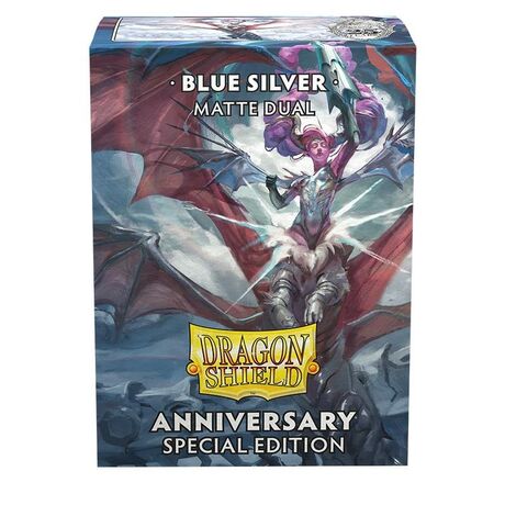 Dragon Shield Matte Dual Sleeves - Cobalt & Silver (100)