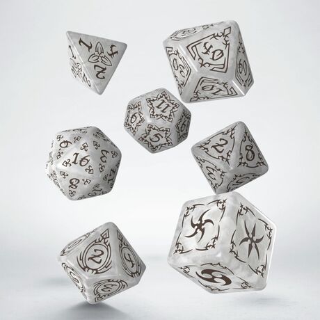 Tribal Dice Set: Pearl&Brown
