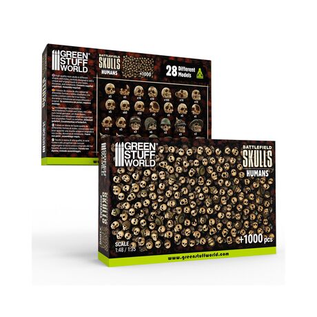 3D Printed - Skulls & Bones - Battlefield Skulls - Humans x1000