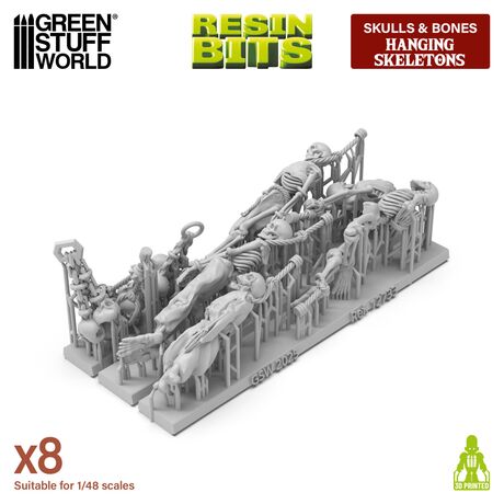 3D Printed - Skulls & Bones - Hanging Skeletons