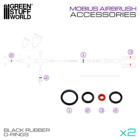 Black O-Rings - Mobius Airbrush