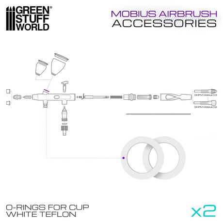 Teflon O-Rings for Mobius Gravity Fluid Airbrush Cup