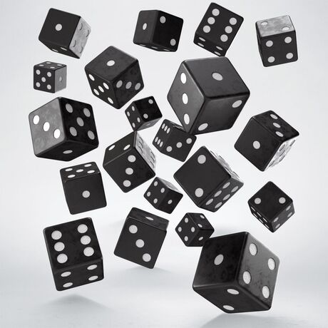 Full Pack of D6s: Black & White (20)