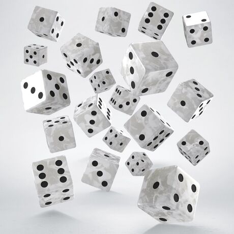 Full Pack of D6s: Pearl & Black (20)