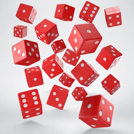 Full Pack of D6s: Red & White (20)