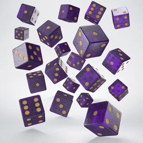 Full Pack of D6s: Shimmering Purple & Gold (20)