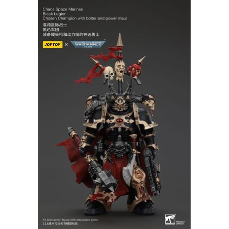 Warhammer 40k Actionfigur Chaos Space Marines Black Legion Chosen Champion with  bolter and power maul 20 cm