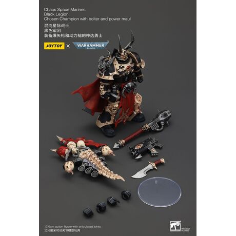Warhammer 40k Actionfigur Chaos Space Marines Black Legion Chosen Champion with  bolter and power maul 20 cm