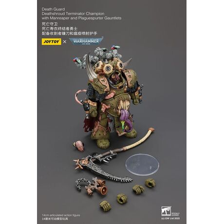 Death Guard Deathshroud Terminator Champion with Manreaper Action Figure 14cm 1/18