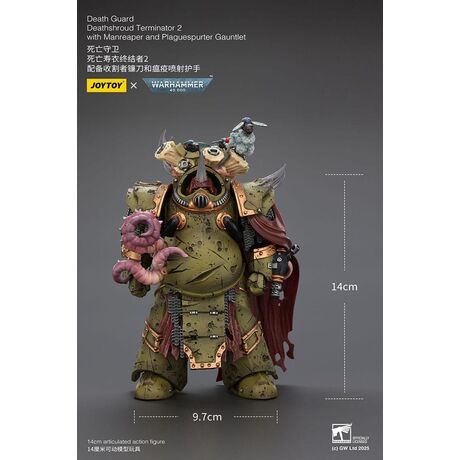 Death Guard Deathshroud Terminator 2 with Manreaper Action Figure 1/18 14cm