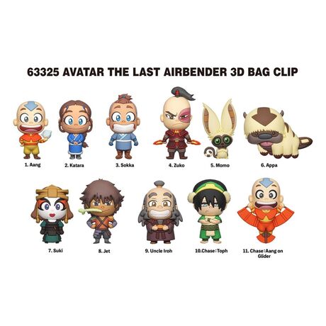 Avatar: The Last Airbender 3D PVC Bag Clips Series 1